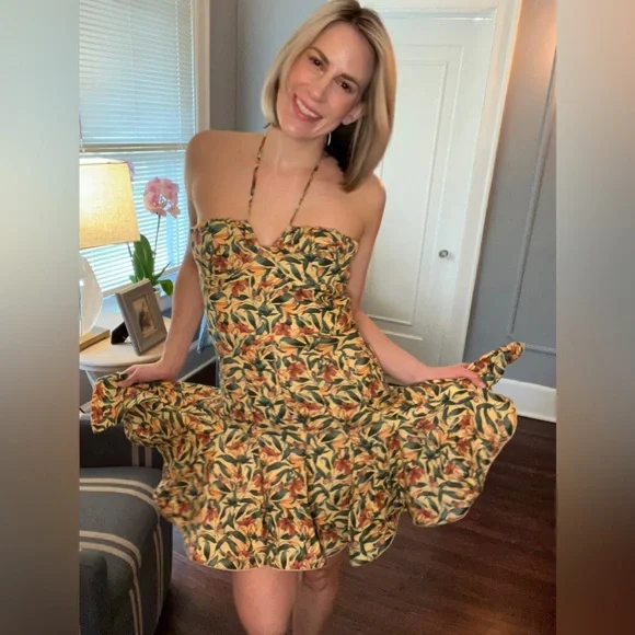 AGUA BY AGUA BENDITA
Anturio Monarca Linen Halter Mini Dress - Picture 6 of 12